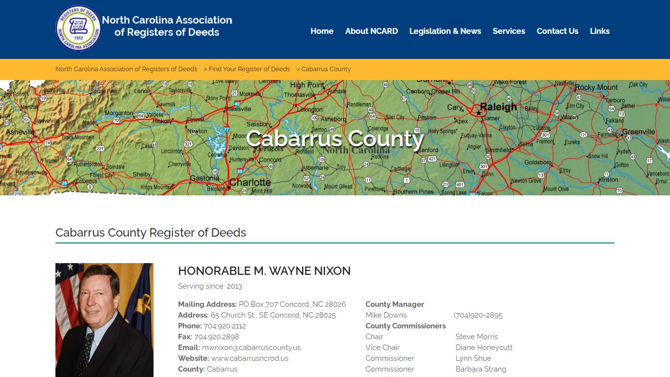 Cabarrus County – North Carolina Association of Registers of Deeds